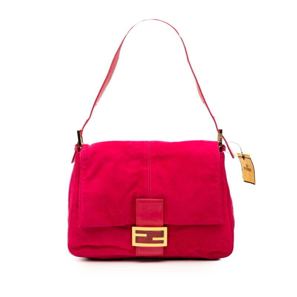 Fendi Mamma Bucket Hobo Bag Pink Suede Leather